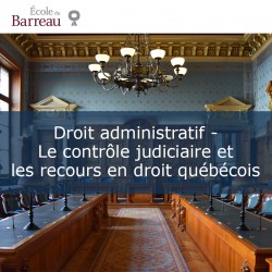 Droit administratif - Le contrôle judiciaire et les recours en droit québécois
